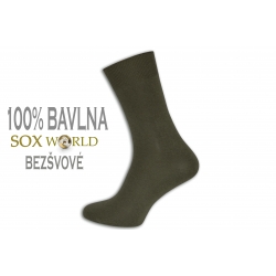 100%bavlnené bezšvové ponožky - zelené