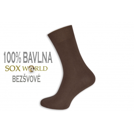100%bavlnené bezšvové ponožky - hnedé