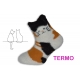 Mačičkové huňaté teplé ponožky - strakaté
