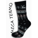 Mega termo ponožky s jeleňmi - čierne