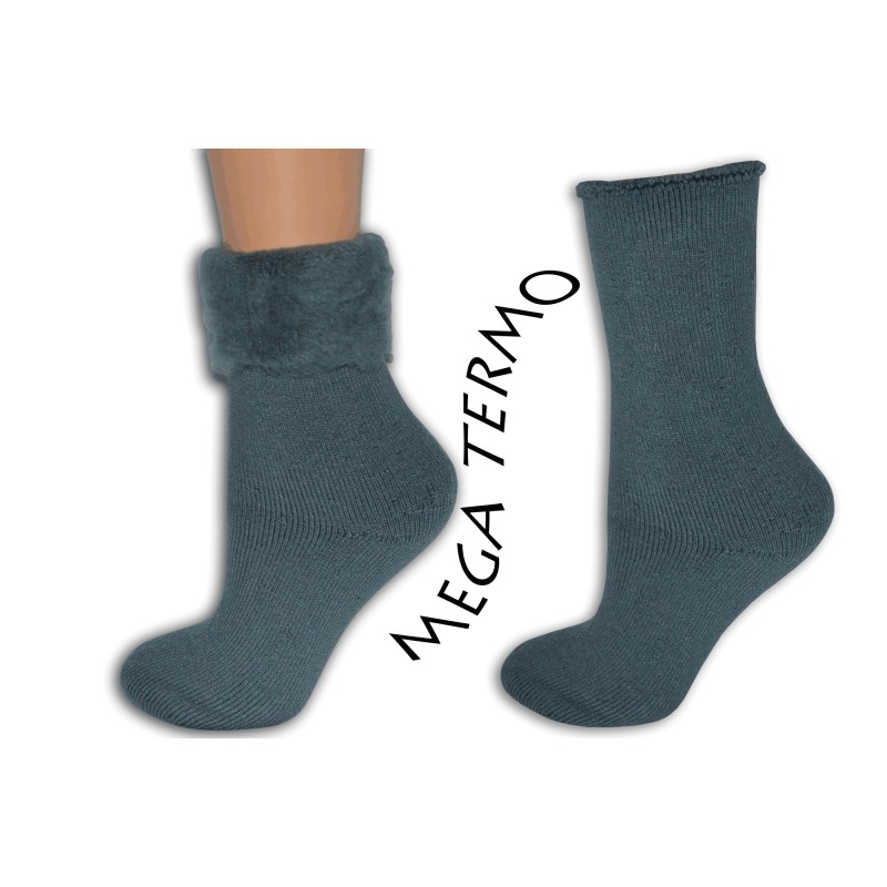 Šedé mega teplé dámske ponožky