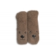Detské hnedé huňaté protišmykové ponožky
