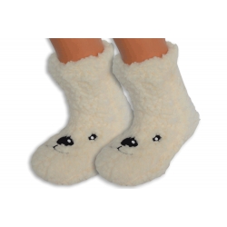 Detské maslové huňaté protišmykové ponožky
