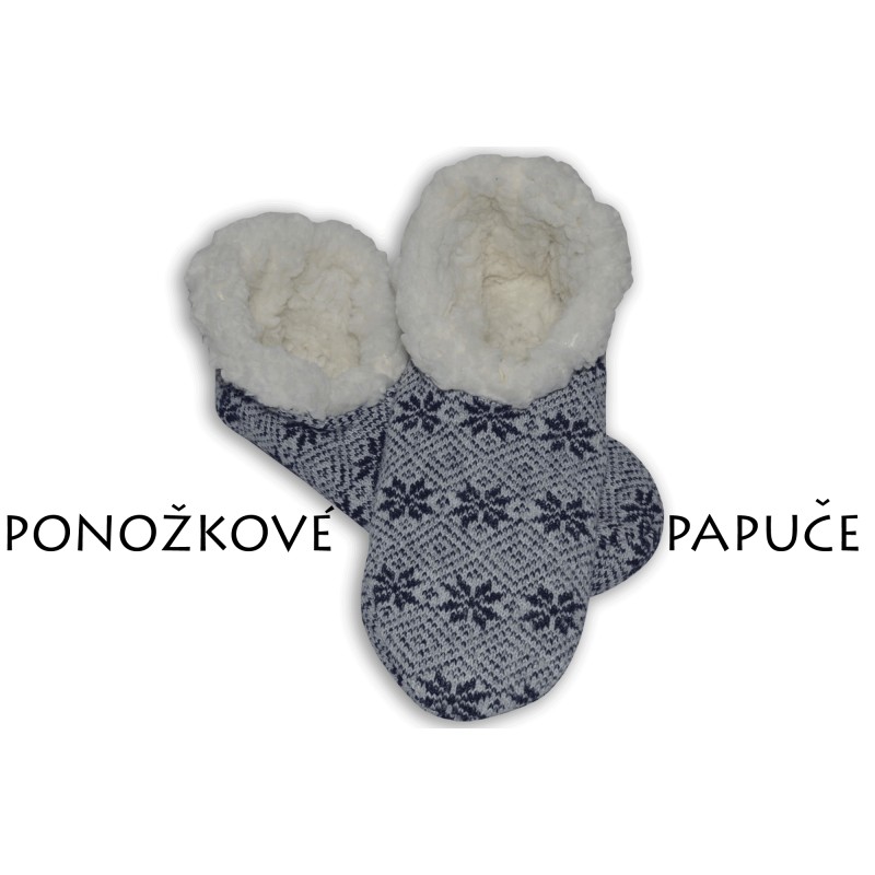 Pánske bl.modré ponožkové papuče s vločkami
