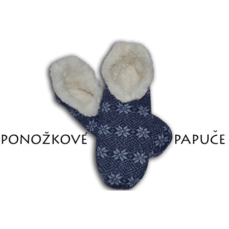 Pánske tm.modré ponožkové papuče s vločkami