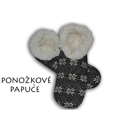 IBA 43-47! Pánske čierne ponožkové papuče s vločkami
