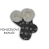 IBA 43-47! Pánske čierne ponožkové papuče s vločkami