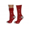 Vianočné červené ponožky s vločkami