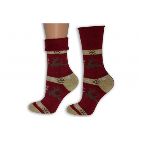 Červené vianočné ponožky s jeleňom