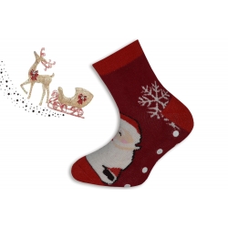 Vianočné detské teplé ponožky - s Mikulášom