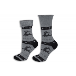 Perfektné teplé ponožky bez lemu - sivo-čierne