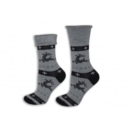 Perfektné teplé ponožky bez lemu - sivo-čierne