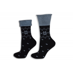 Perfektné teplé ponožky bez lemu - modré