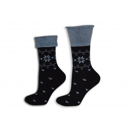 Perfektné teplé ponožky bez lemu - modré