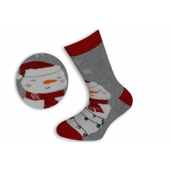 Detské sivé ponožky so snehuliakom