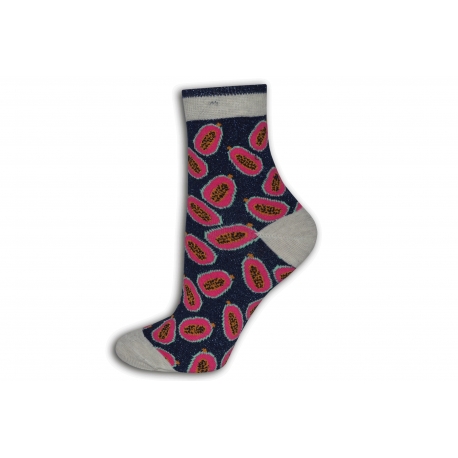 Vzorovné dámske ponožky - ovocie