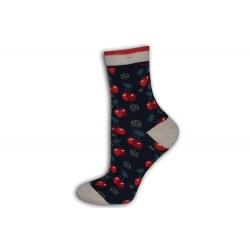 Vzorované dámske ponožky - čerešne