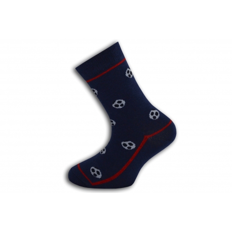 Modré futbalové ponožky s červeným pásikom