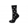 90% vlnené čierne ponožky s bodkami