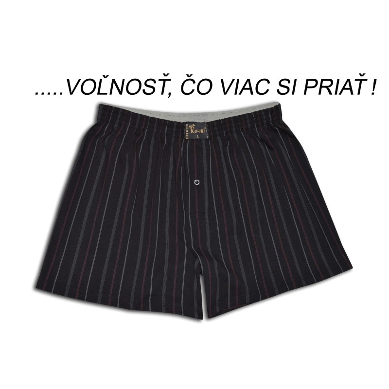 100% bavlnené voľné trenky - čierne pásik