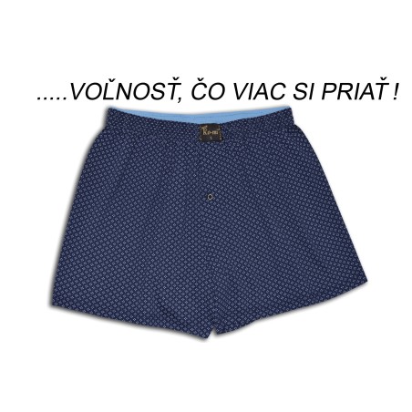 100% bavlnené voľné trenky - modré vzor