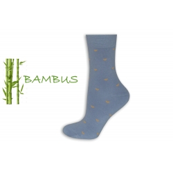 Modré srdiečkové bambusové ponožky.