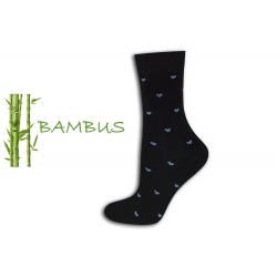 Čierne srdiečkové bambusové ponožky.