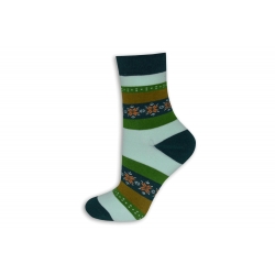 IBA 35-38! Zelené pásikavé bambusové ponožky
