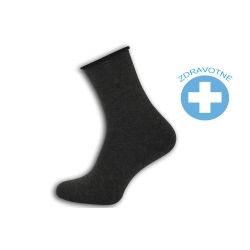 Tmavo sivé zdravotné ponožky bez gumy.