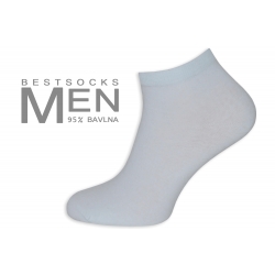 95% Bavlnené biele pánske ponožky