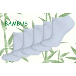 Biele nízke bambusové ponožky - 5párov