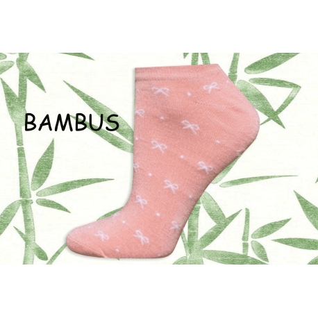 Bambusové kotníkové ponožky vzor mašlička