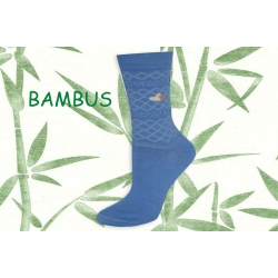 IBA 38-41! Bl.modré bambusové ponožky so srdiečkami