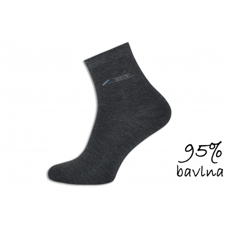 95% bavlnené šedé ponožky vyšší kotník.