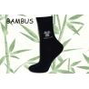 Tmavé dámske bambusové ponožky s mačkou.