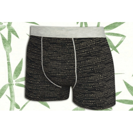 Čierne vzorované bambusové boxerky