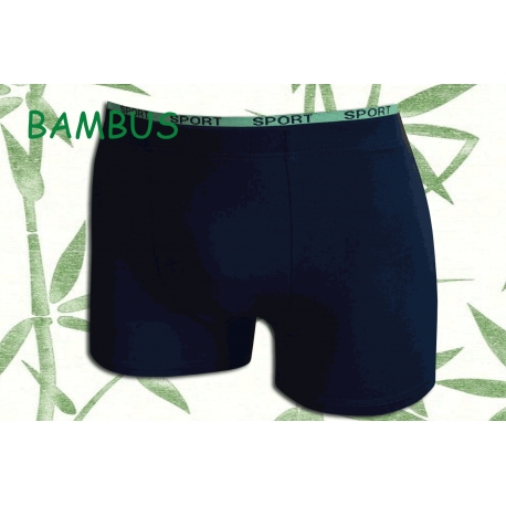Jednofarebné modré bambusové boxerky