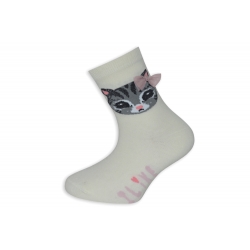 Maslové detské ponožky s mačičkou.