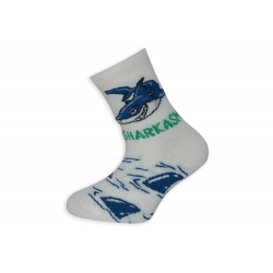 Smotanové detské ponožky so žralokom.