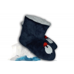 Modré vysoké papuče s tučniakom