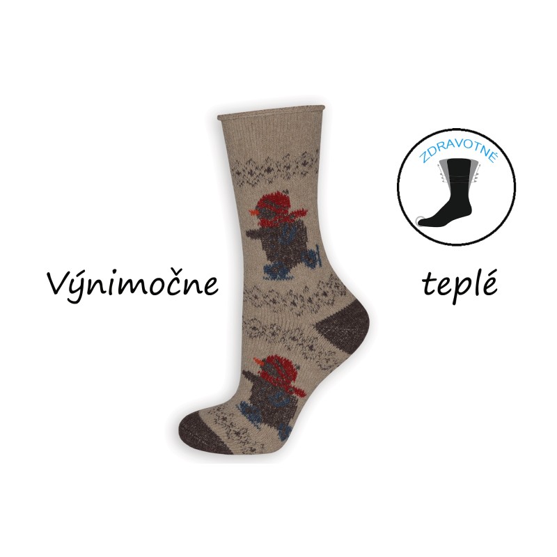 Vlnené ponožky z alpaky. Béžové.