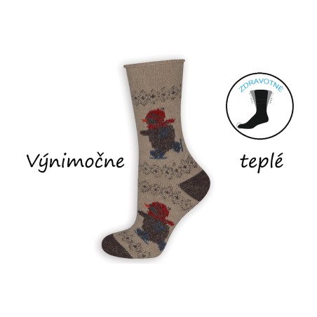 Vlnené ponožky z alpaky. Béžové.