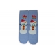 Modré vianočné ponožky so snehuliakom.