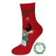 Červené vianočné ponožky so sobom.