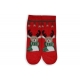 Červené vianočné ponožky so sobom.