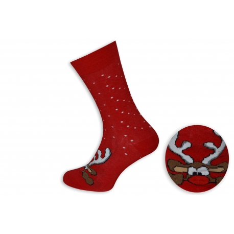 Červené tenké vianočné ponožky.