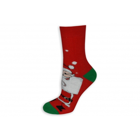 Červené dámske vianočné ponožky