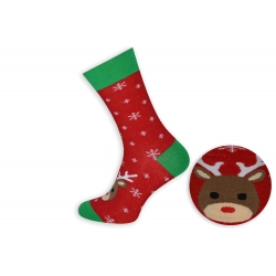 Červeno zelené vianočné pánske ponožky.