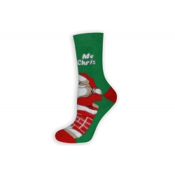 Červeno zelené dámske vianočné ponožky