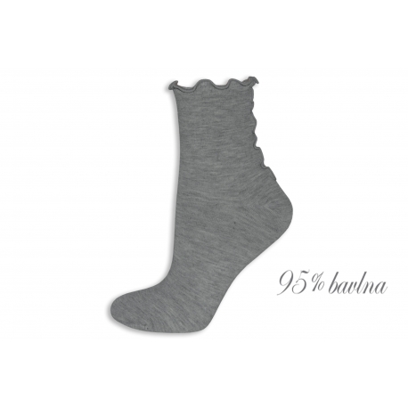 OBVOD 40 cm. 95% bavlnené sivé dámske ponožky.